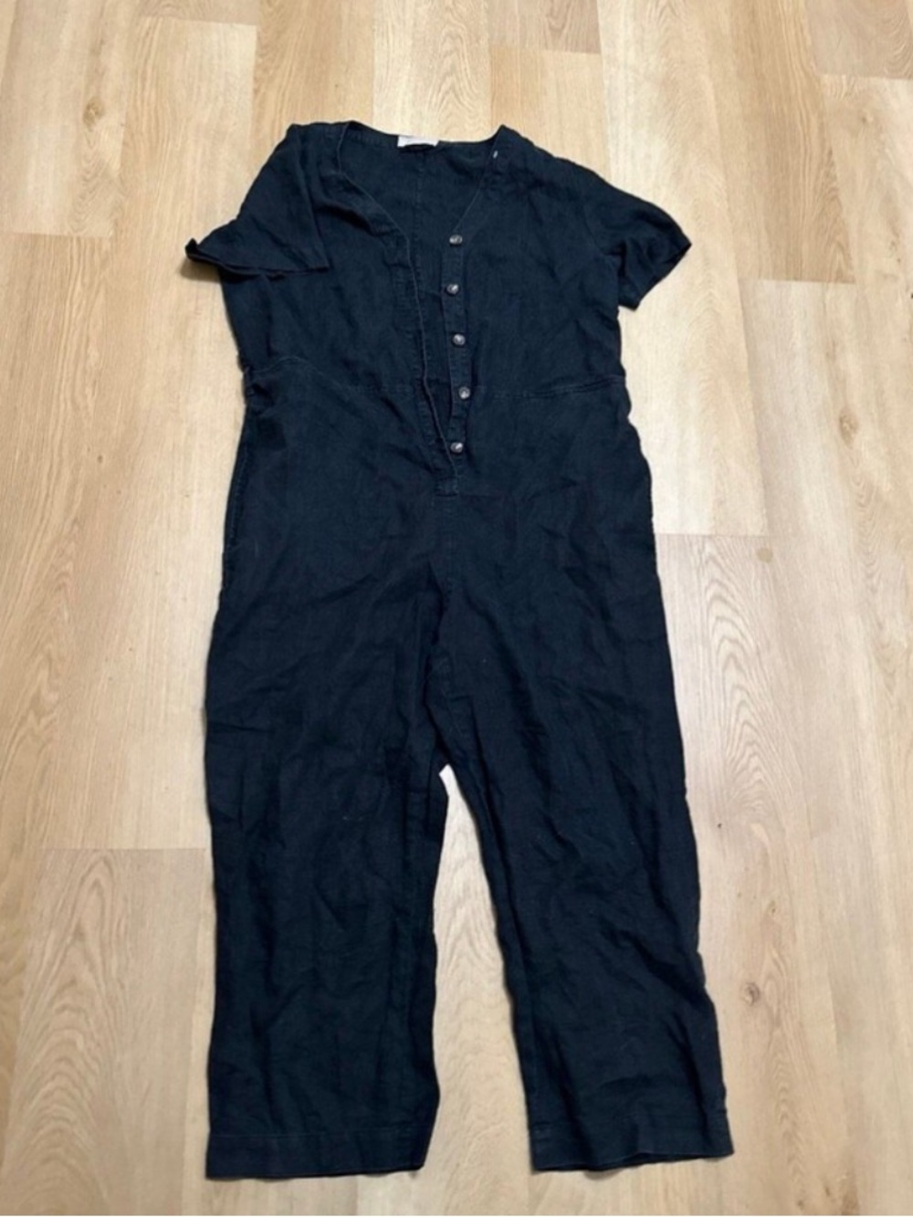 Everlane Linen Black Jumpsuit